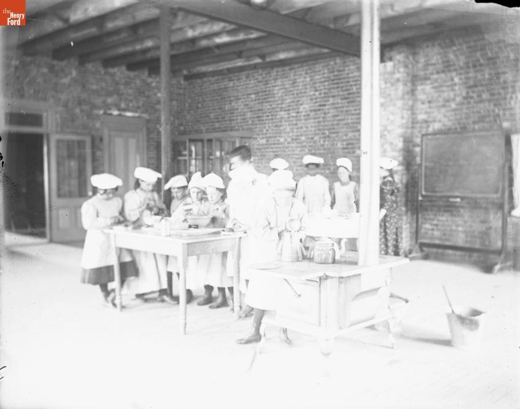 Industrial School, Girls Learning to Cook, 1890-1915