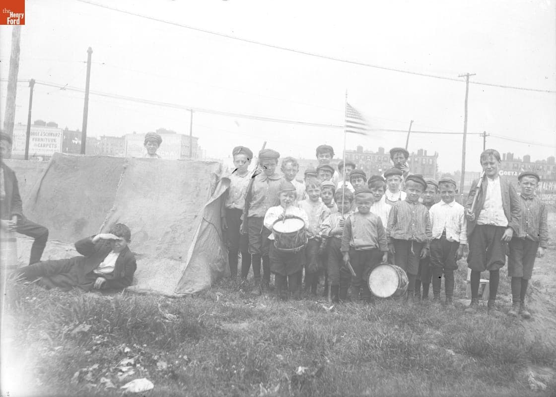 Children with Tent in Lot at Jamaica Bay, Far Rockaway, 1890-1915