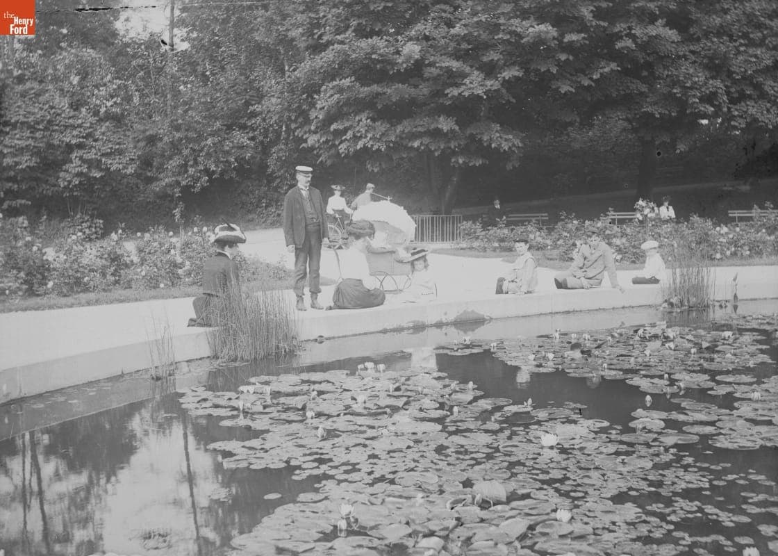 Rose Garden, Lily Pond in Prospect Park, 1890-1915