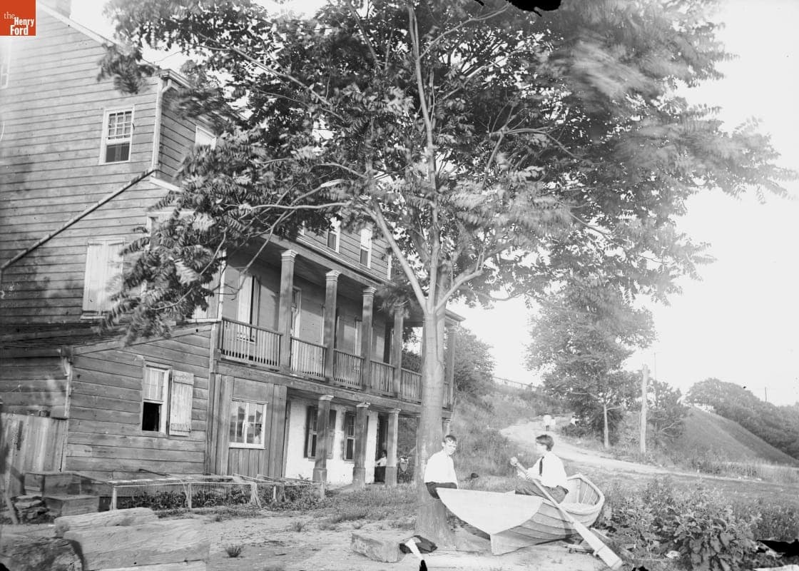 Fort Hamilton, Young Men with Row Boat, 1890-1915