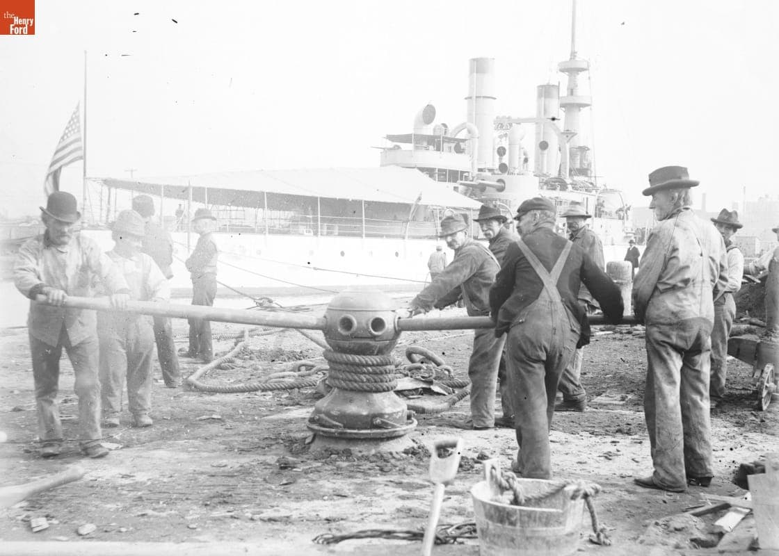 Navy Yard, Men at Turnstile, 1890-1915