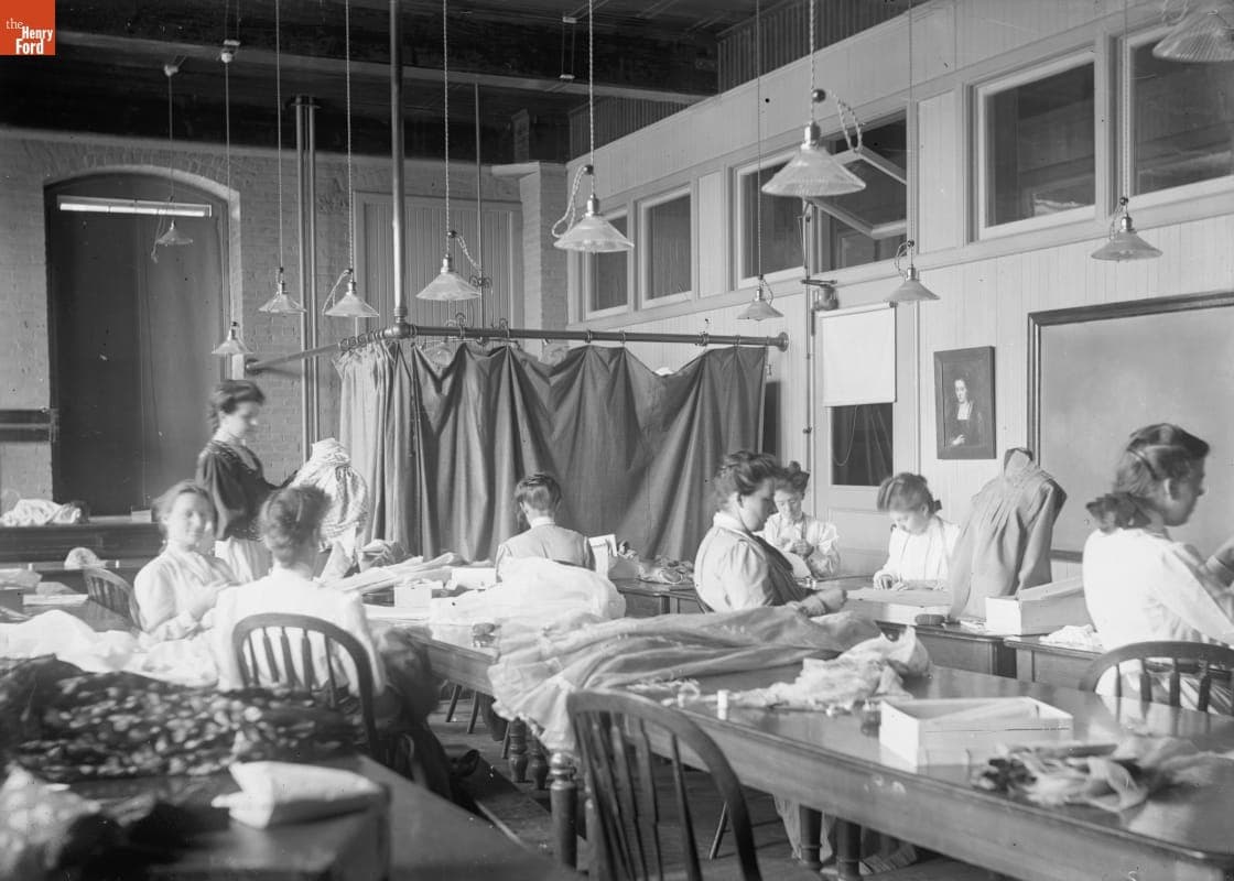 Women Assembling Dresses, circa 1900