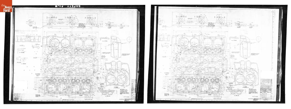 Drawing, "Block - Cylinder, Sheet #1," Ford Flathead V-8 Engine, May 16, 1952