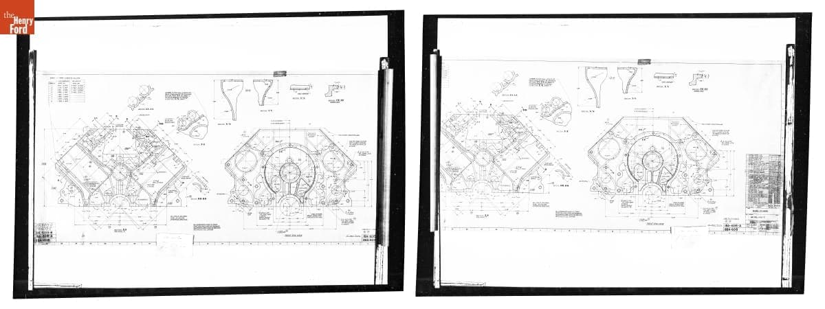 Drawing, "Block - Cylinder, Sheet #6," Ford Flathead V-8 Engine, April 10, 1953