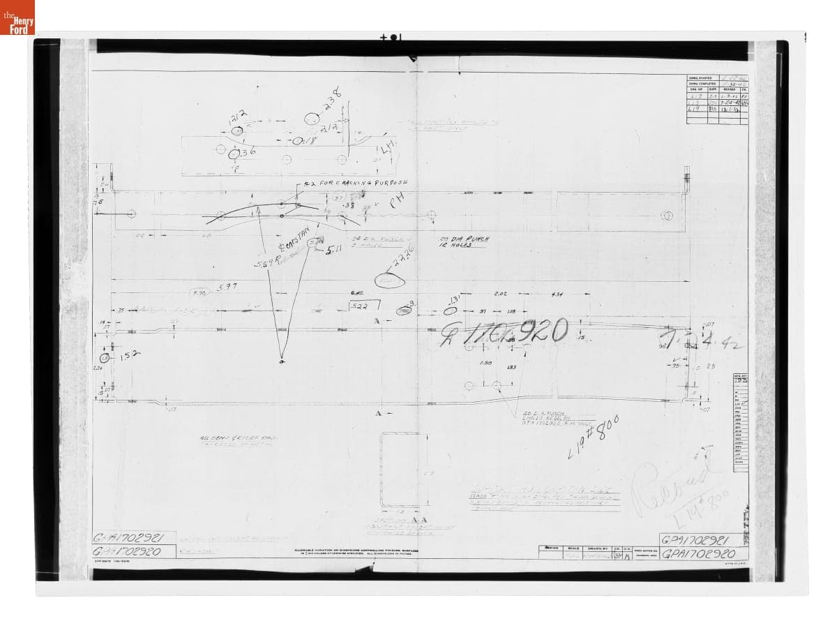 Drawing, "Support - Hull Capstan - Side," Ford GPA, December 1, 1942