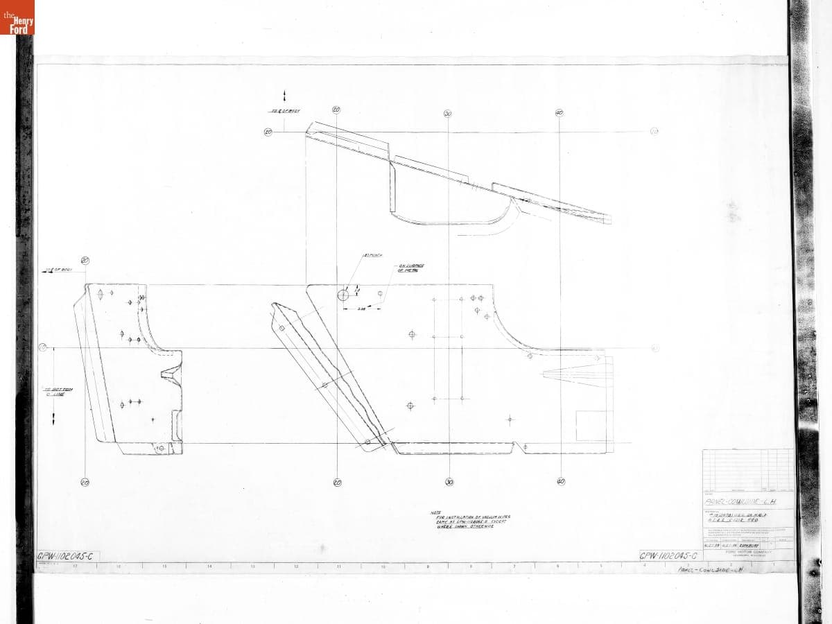 Drawing, "Panel - Cowl Side - L.H.," Ford GPW, June 21, 1944