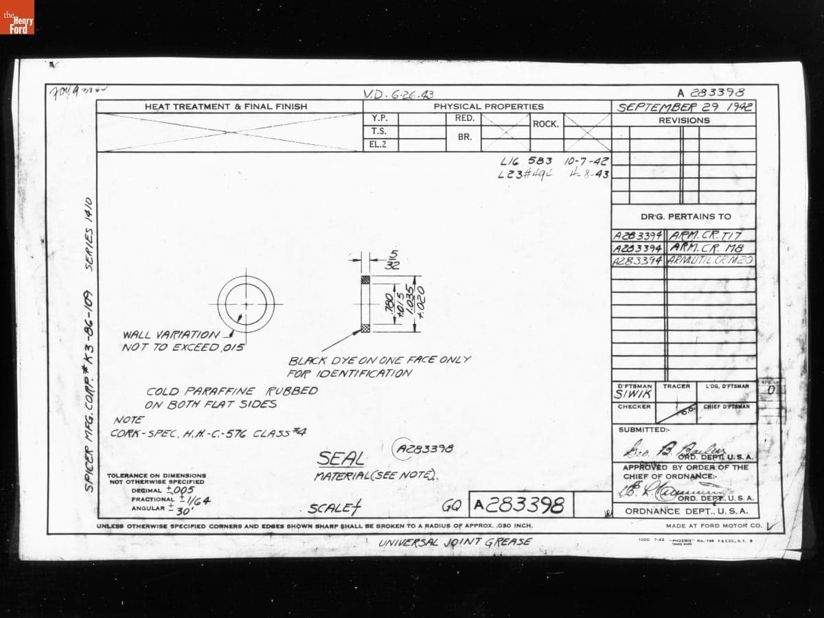 Drawing, "Seal," Ford GPW, April 8, 1943