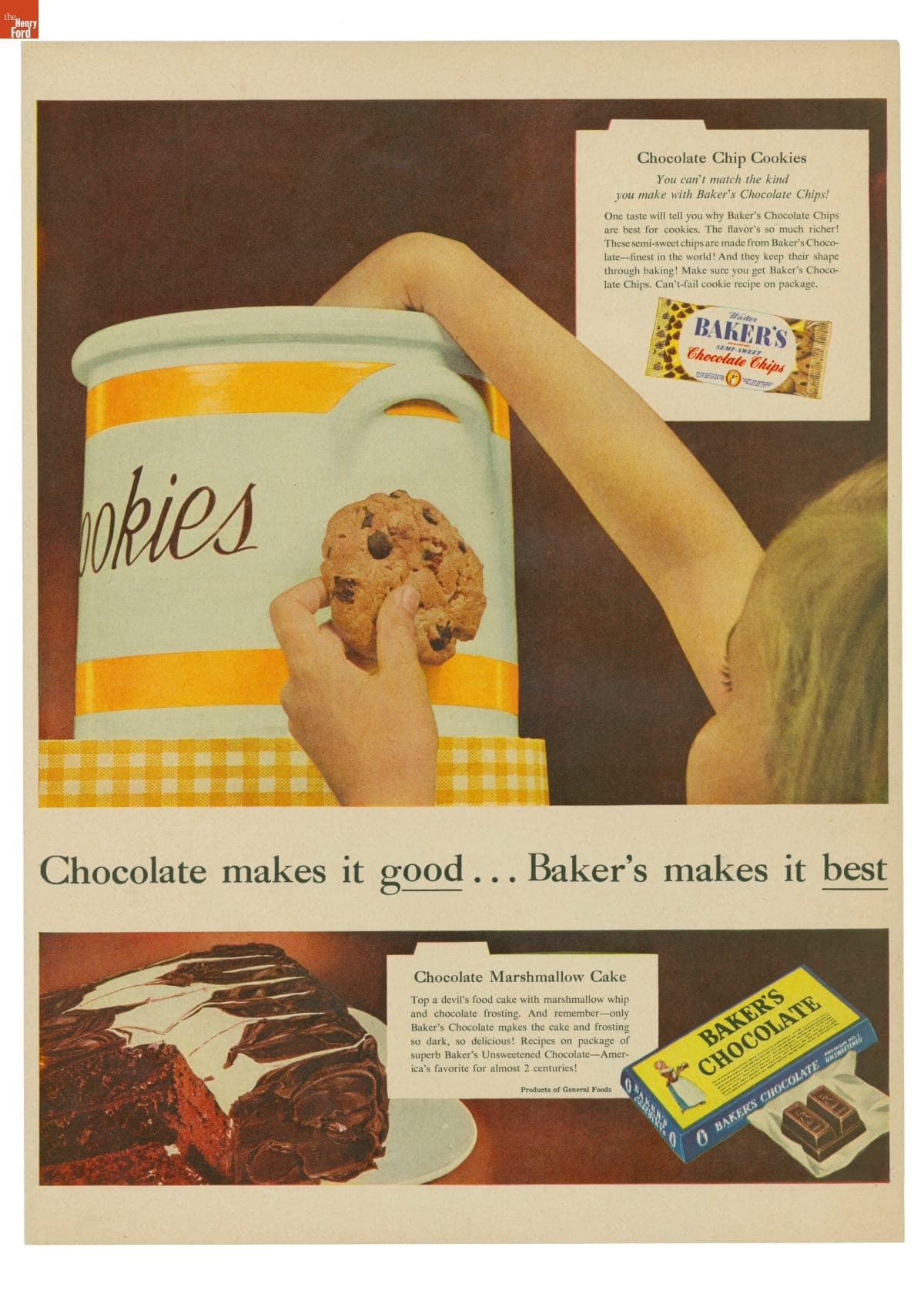 Chocolate Makes it Good, Baker's Makes it Best, 1954