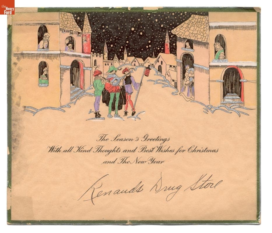 "The Season's Greetings With all Kind Thoughts and Best Wishes for Christmas and The New Year," 1928