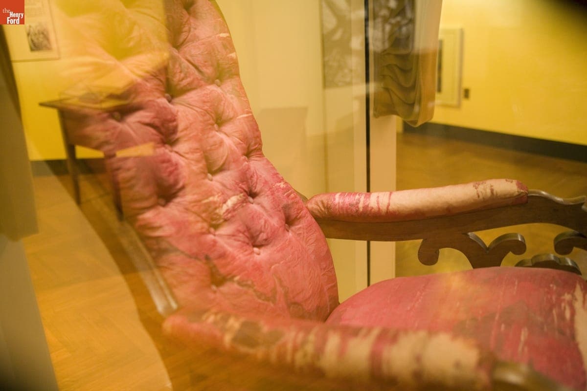 The Chair in Which Abraham Lincoln Was Shot at Ford's Theatre, on Exhibit at Henry Ford Museum, June 2007