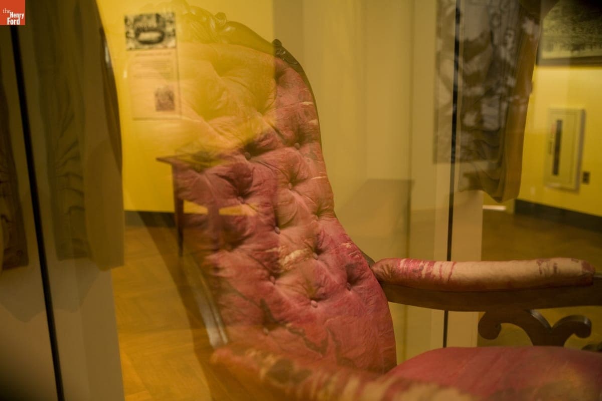 The Chair in Which Abraham Lincoln Was Shot at Ford's Theatre, on Exhibit at Henry Ford Museum, June 2007