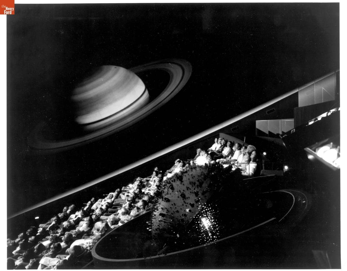 Audience in the Fleet Science Center Theatre in San Diego during an IMAX Showing of "Voyage to the Outer Planets," circa 1973