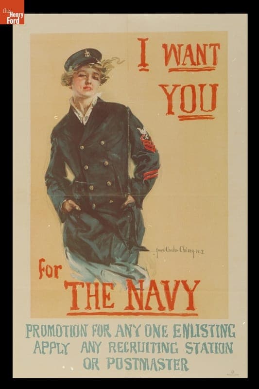 World War I Poster, "I Want You for the Navy," 1917
