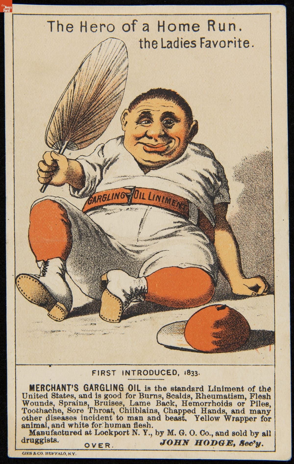 Trade Card for Merchant's Gargling Oil Company, circa 1880