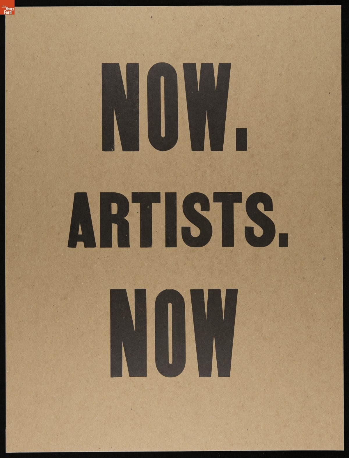 Protest Poster, "Now, Artists. Now," 2020