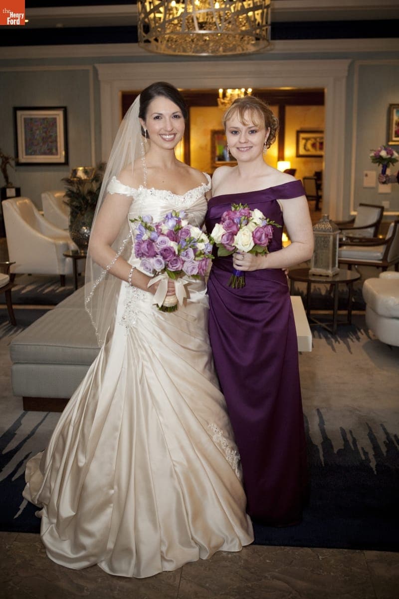 Bride Meredith Frasier with her Bridesmaid Jennifer O'Hare at The Henry Hotel in Deaborn, September 21, 2013