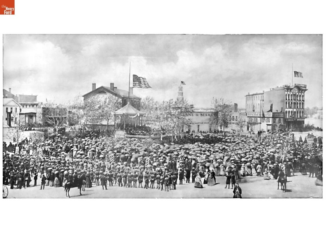Crowd Mourning Abraham Lincoln's Death, Detroit, Michigan, 1865