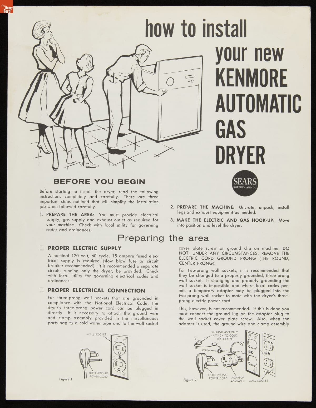 How to Install Your New Kenmore Automatic Gas Dryer, 1964