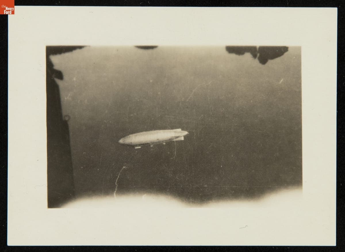 Airship "Norge" Flying over King's Bay, Svalbard, before the Amundsen-Ellsworth-Nobile Transpolar Flight, May 1926