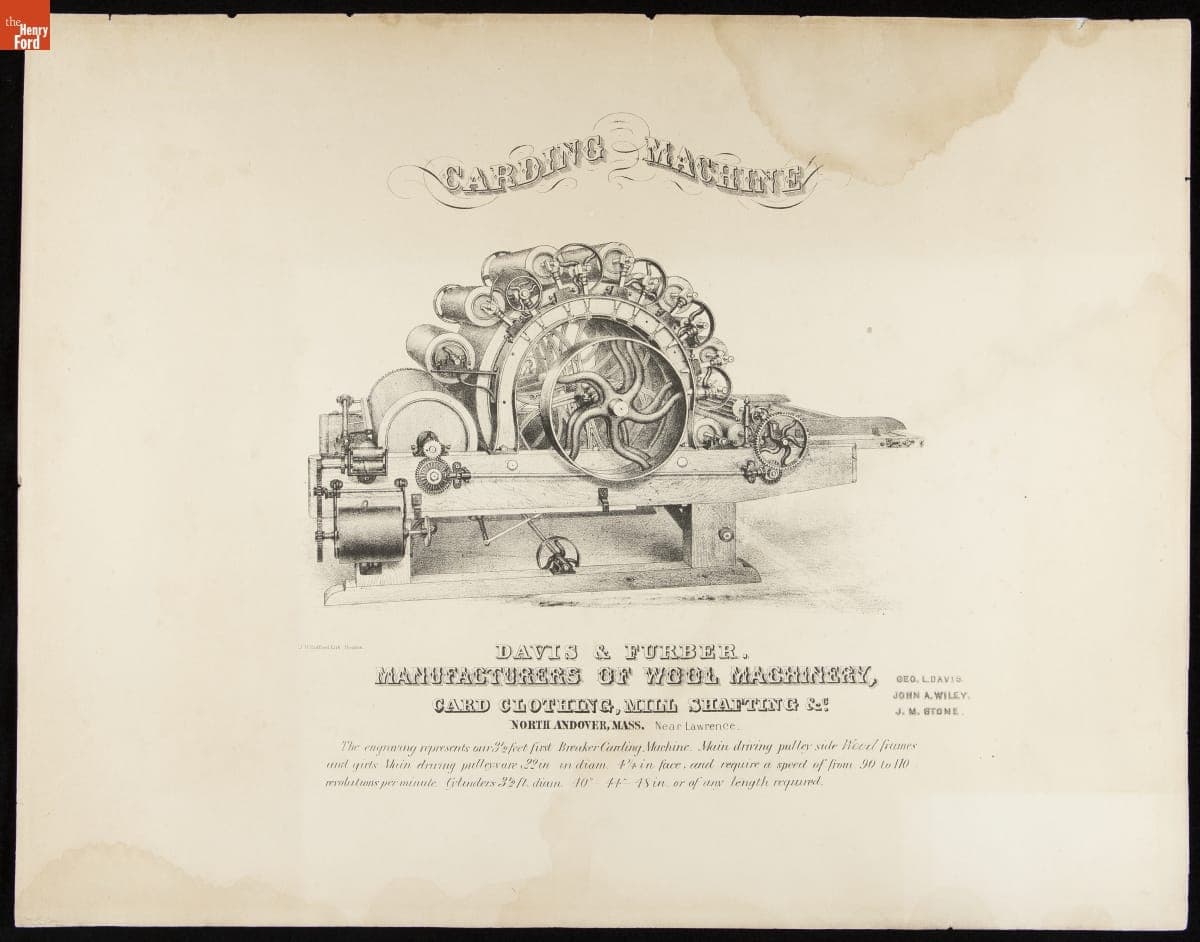 Carding Machine, circa 1860