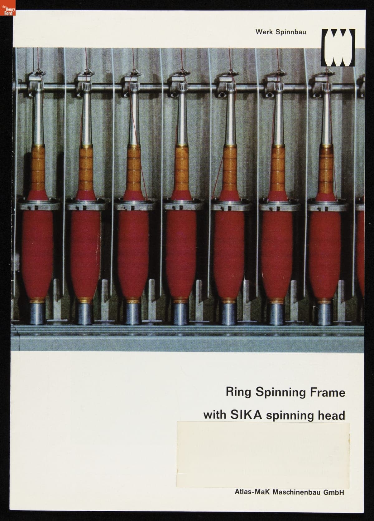 Atlas-MaK Maschinenbau Trade Catalog, "Ring Spinning Frame with SIKA Spinning Head," 1960-1969