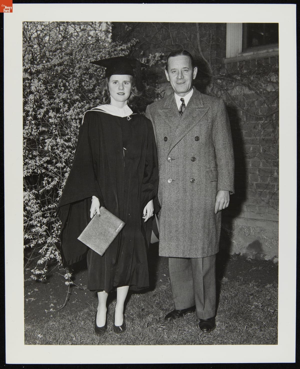 Martha Firestone with Her Father, Harvey Firestone, Jr., at Martha's Graduation from Vassar, April 20, 1947