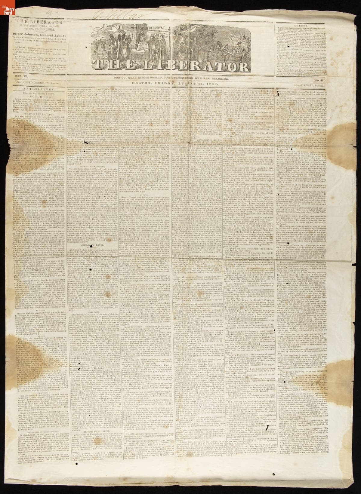 The Liberator, Vol. 9, No. 33, August 16, 1839