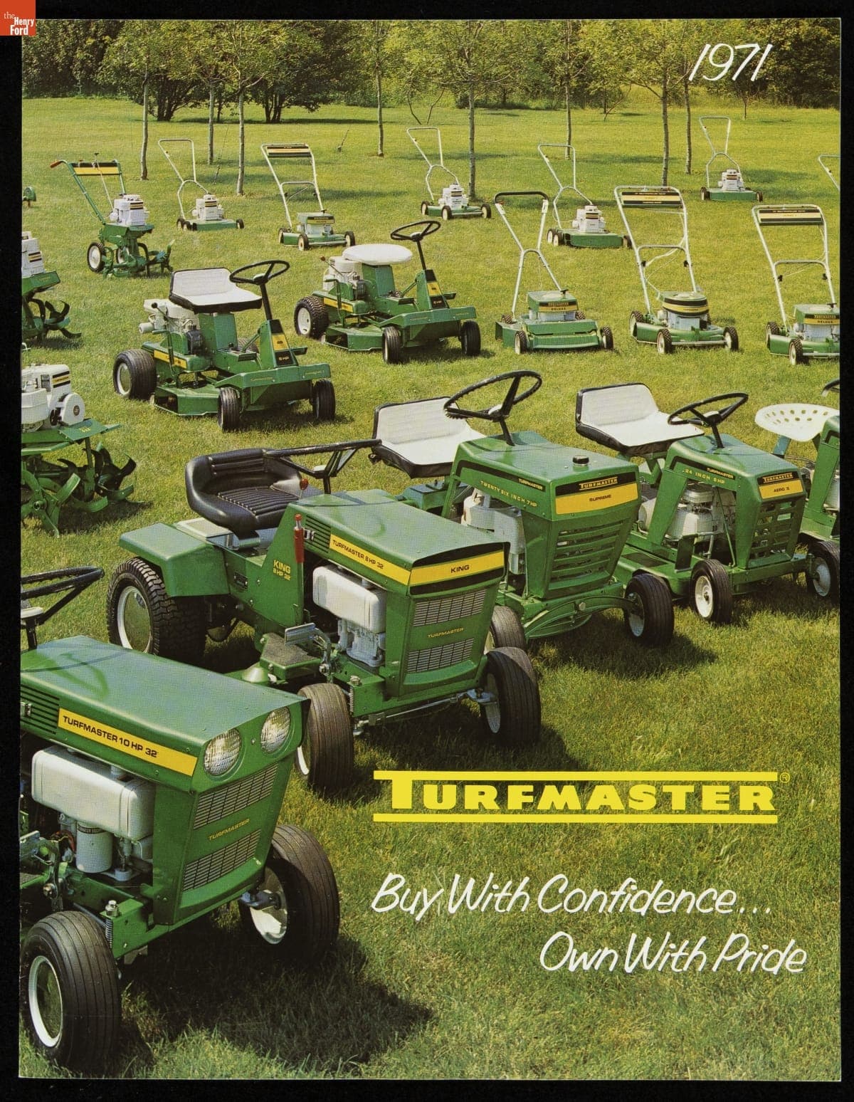 Huffman Manufacturing Company Catalog, "Turfmaster: Buy with Confidence, Own with Pride," 1971
