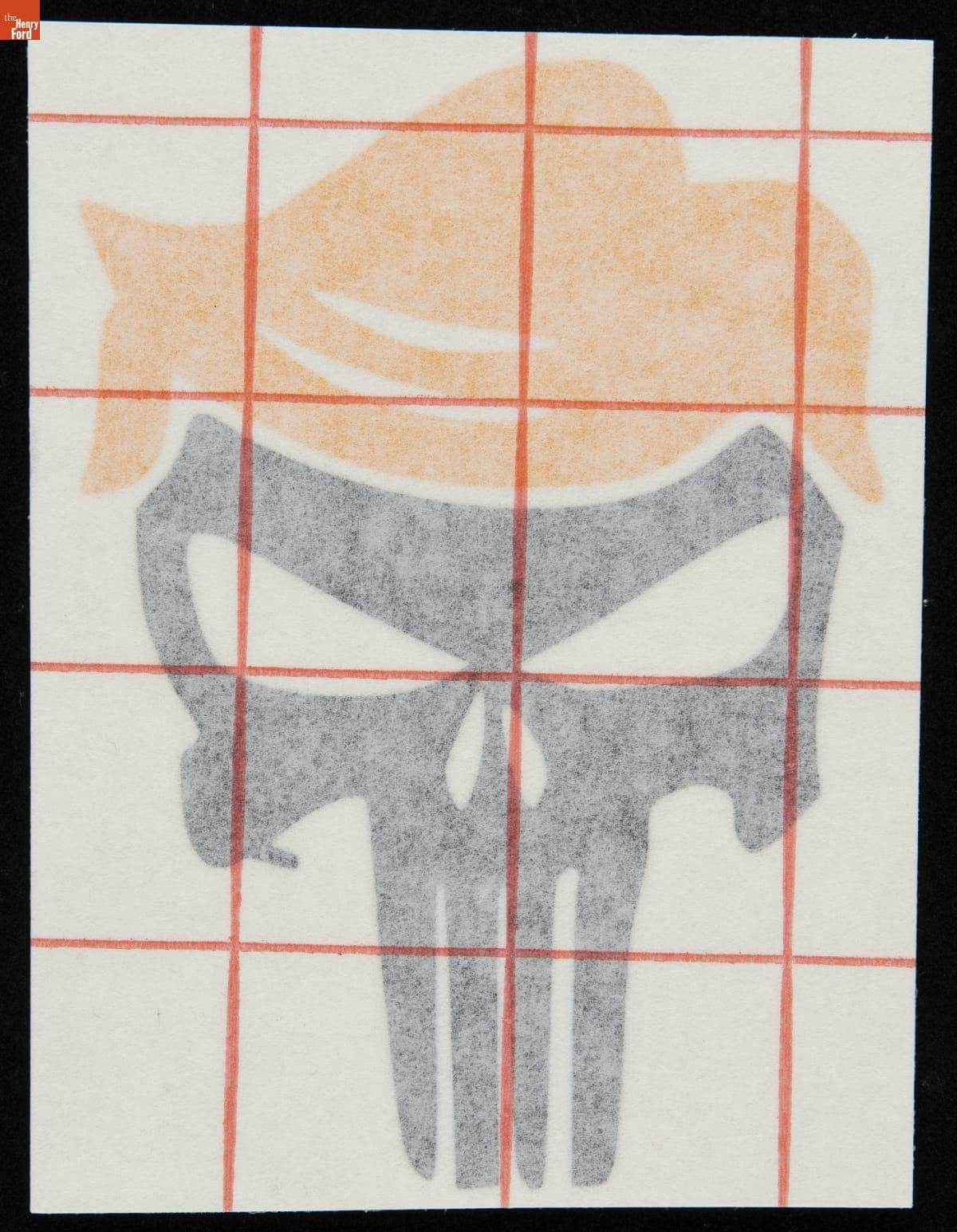 Sticker Showing Skull/Punisher Logo with Donald Trump Hair, 2020