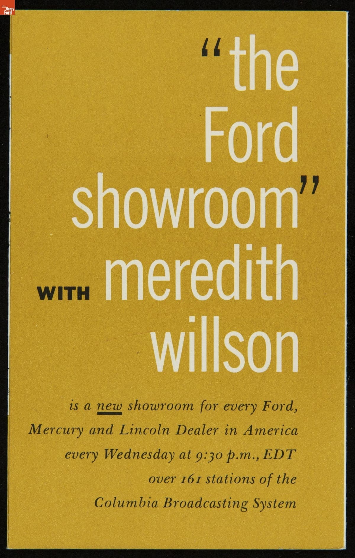 "The Ford Showroom" with Meredith Willson, 1947