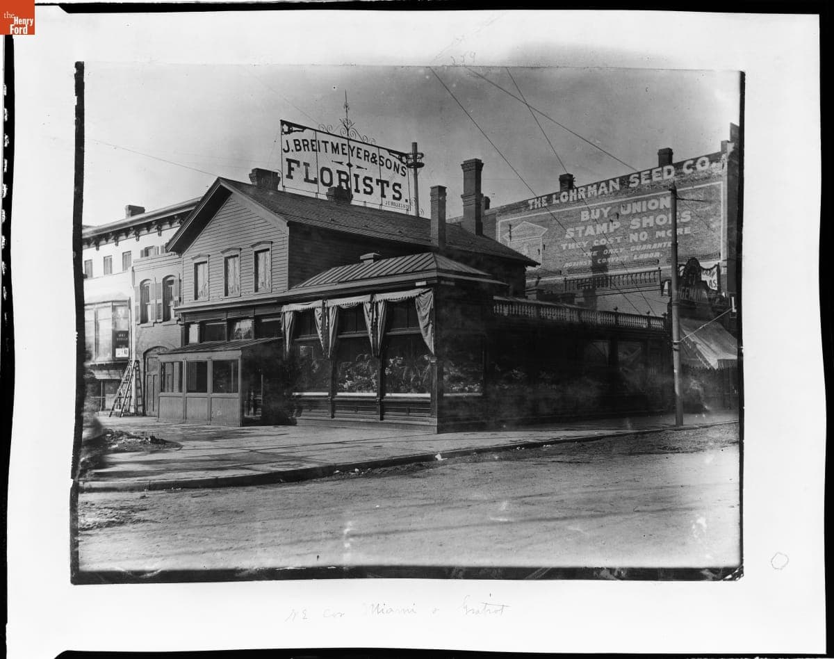 J. Breitmeyer & Sons Florists, Miami Avenue, Detroit, Michigan, 1900-1912