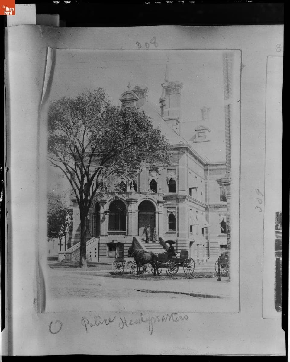 Detroit Police Headquarters on Woodbridge Street, 1870-1883