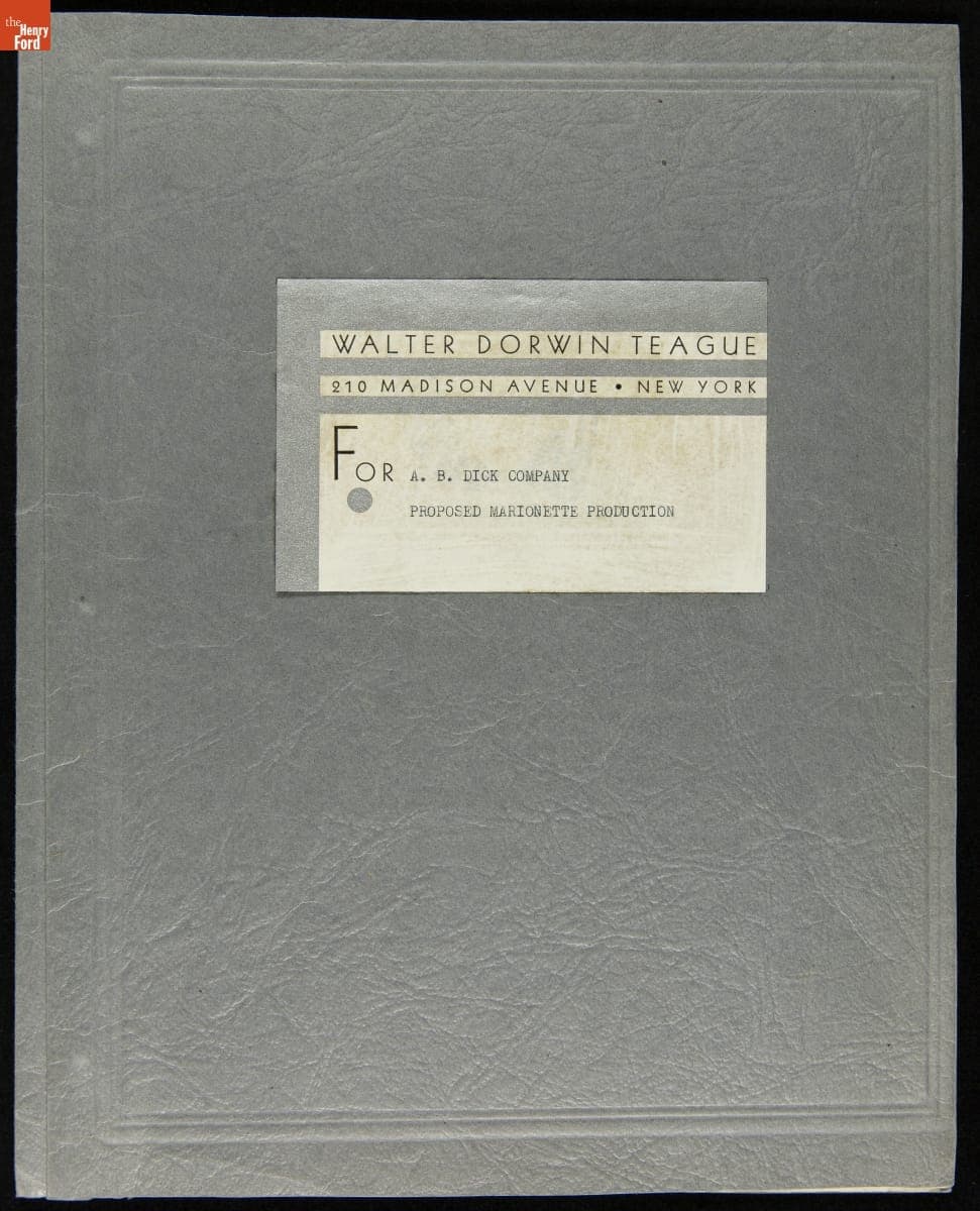Outline of Proposed Marionette Production for A.B. Dick Company New York World's Fair, January 10, 1938