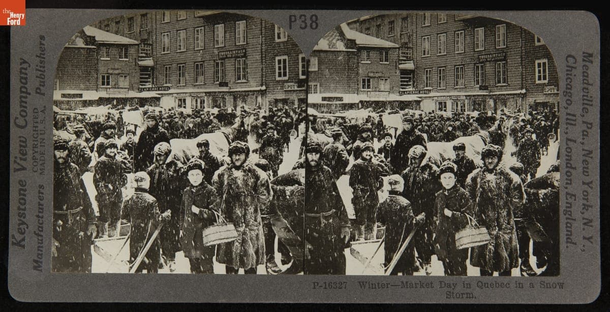 Winter-Market Day in Quebec in a Snow Storm, 1919