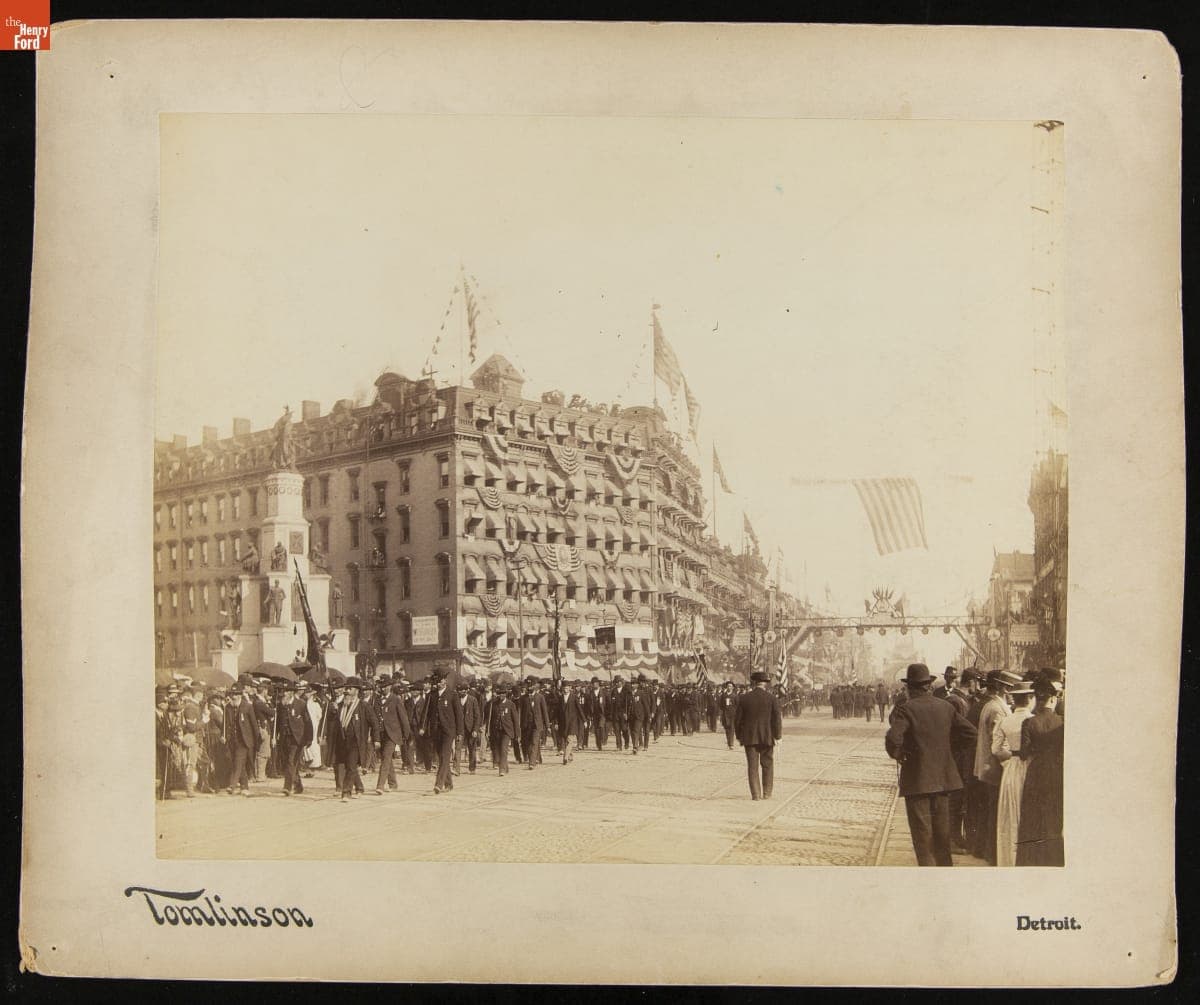 Parade on Woodward Avenue during the 1891 G.A.R. Encampment in Detroit, Michigan