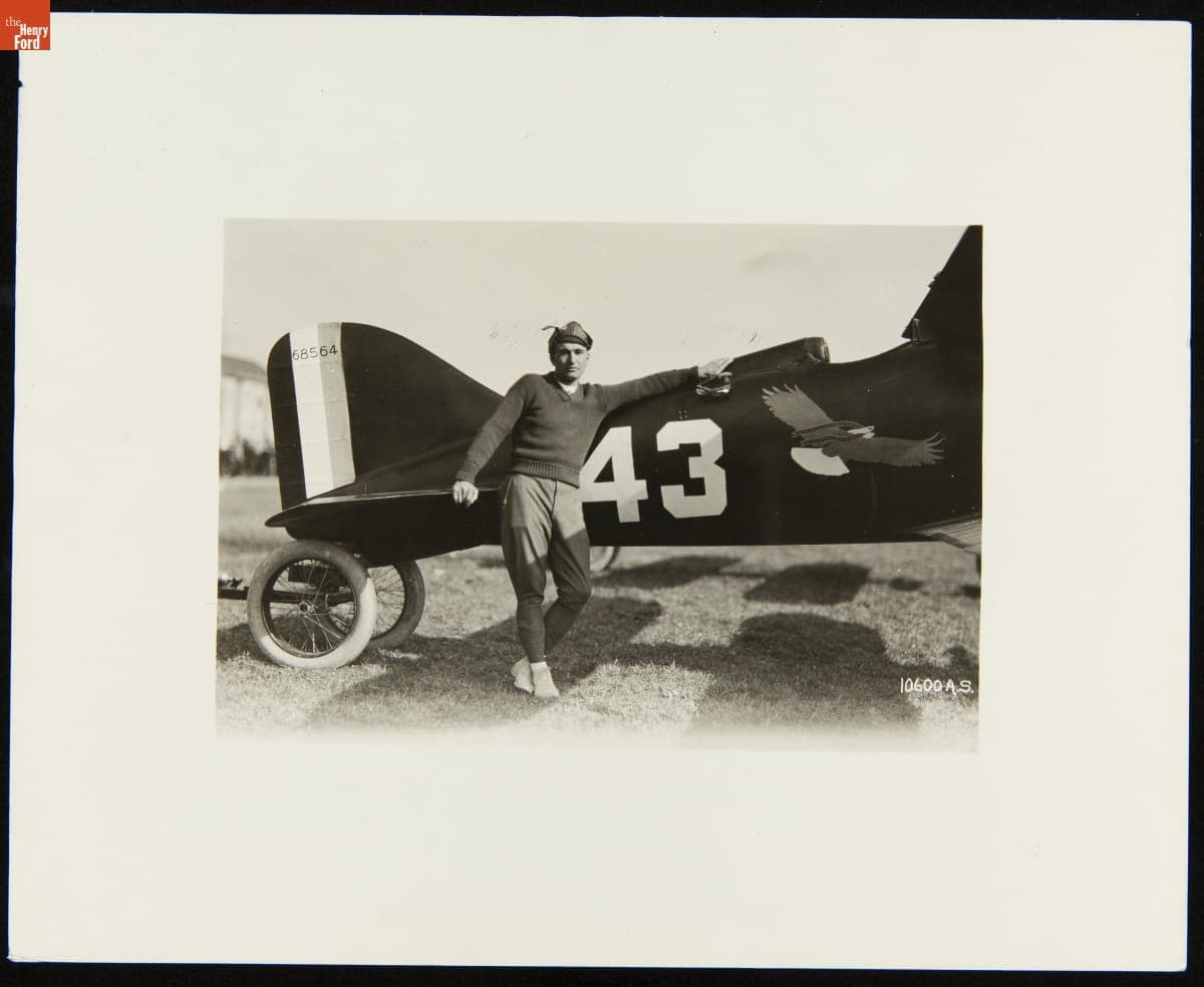 Lieutenant Russell L. Maughan, Winner of the 1922 Pulitzer Air Race, Just after Landing, October 14, 1922