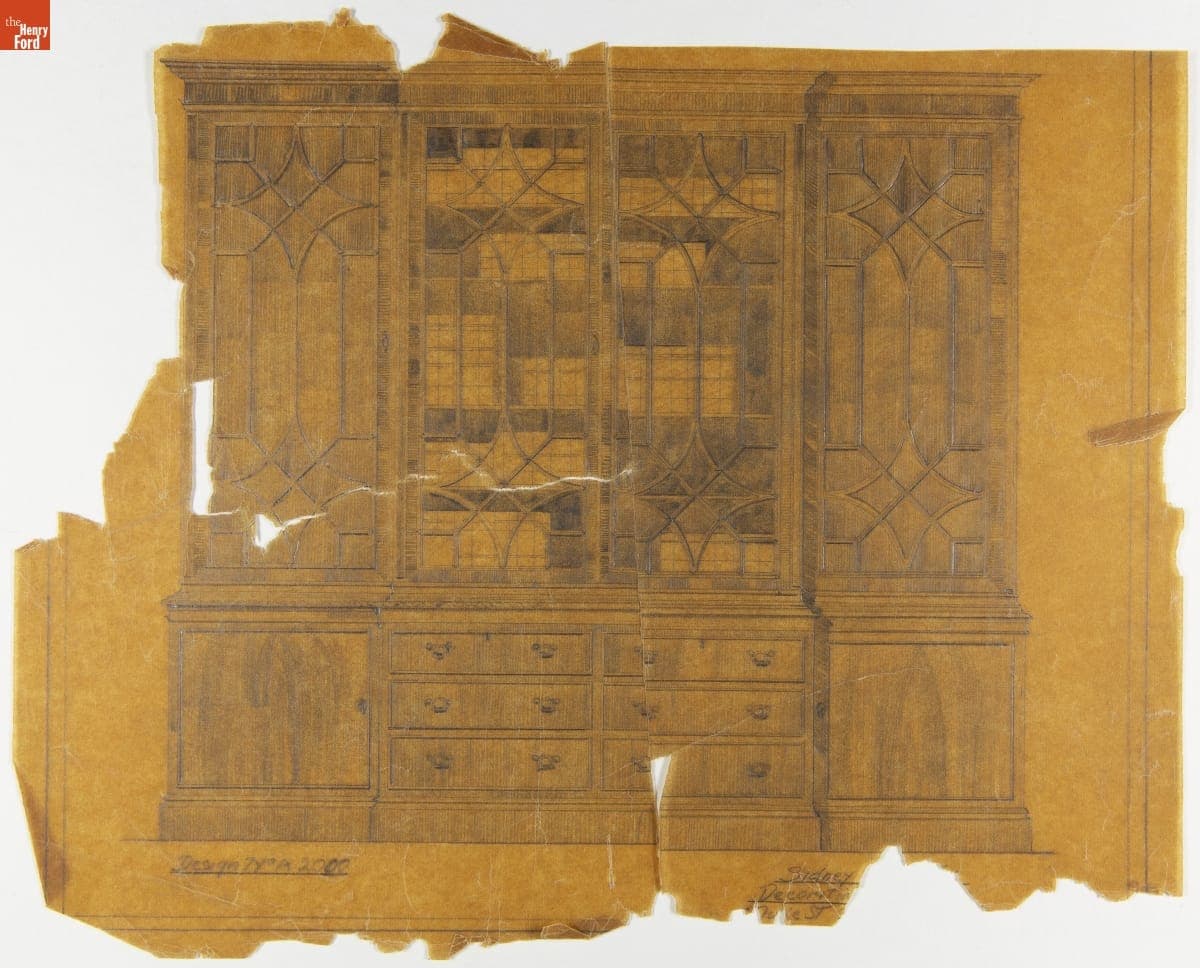Presentation Drawing of Furniture for Fair Lane Estate, 1921-1923