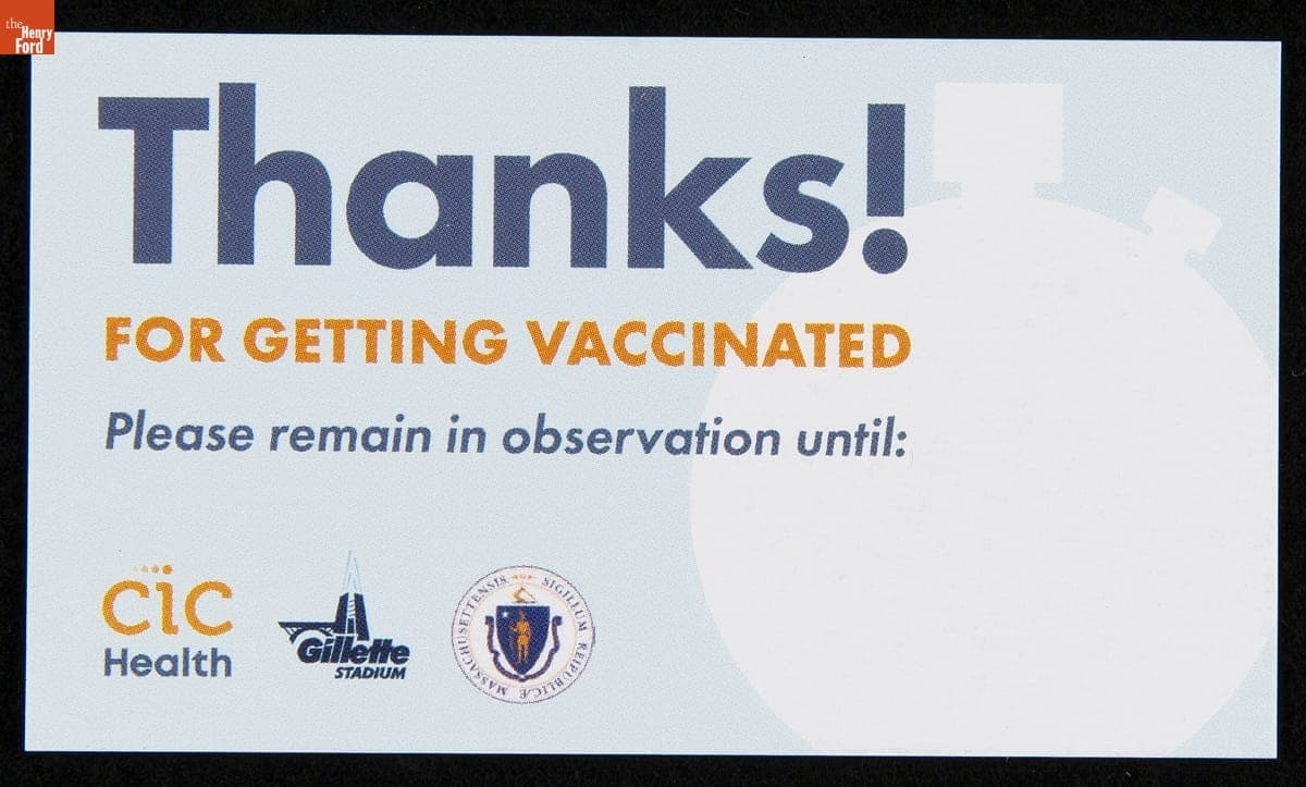 Card, "Thanks! For Getting Vaccinated," 2021