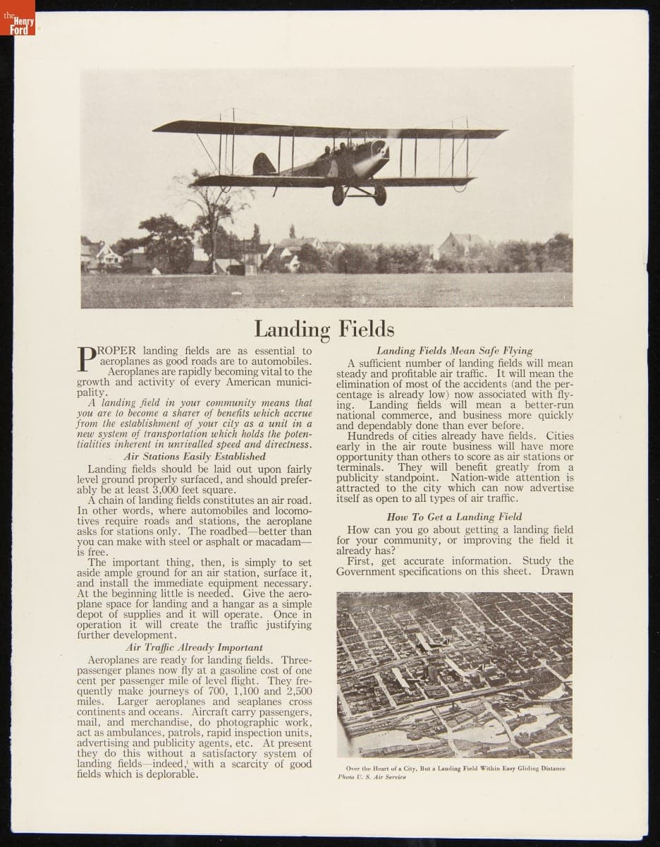 Landing Fields, circa 1920