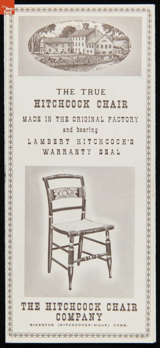 Hitchcock Chair Company Trade Catalog, "The True Hitchcock Chair," 1955