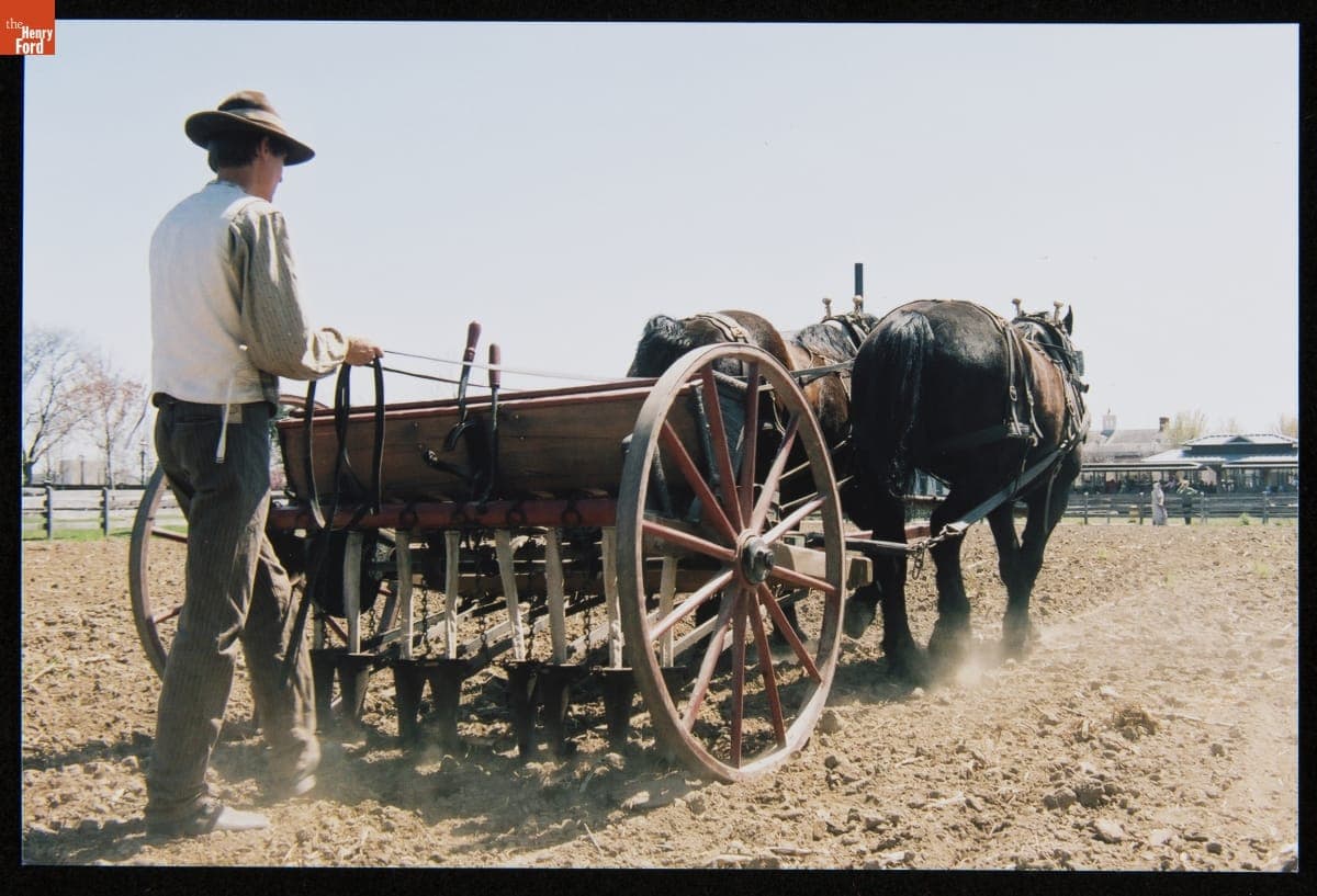 Bickford & Huffman Grain Drill at Firestone Farm in Greenfield Village, May 2005