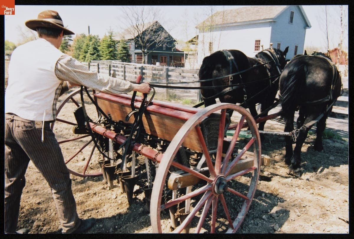 Bickford & Huffman Grain Drill at Firestone Farm in Greenfield Village, May 2005