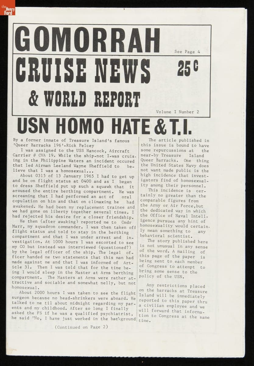 Cruise News & World Report, Volume I, Number 2, circa 1965