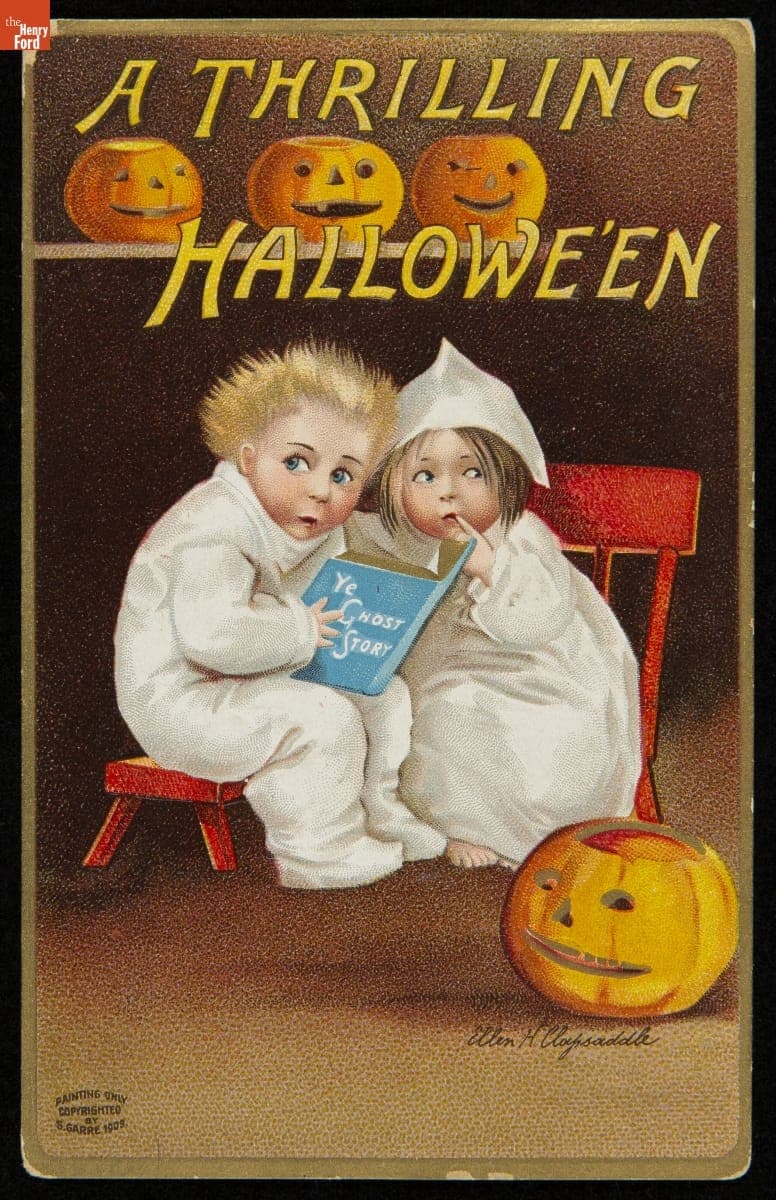 Postcard, "A Thrilling Hallowe'en," October 1909