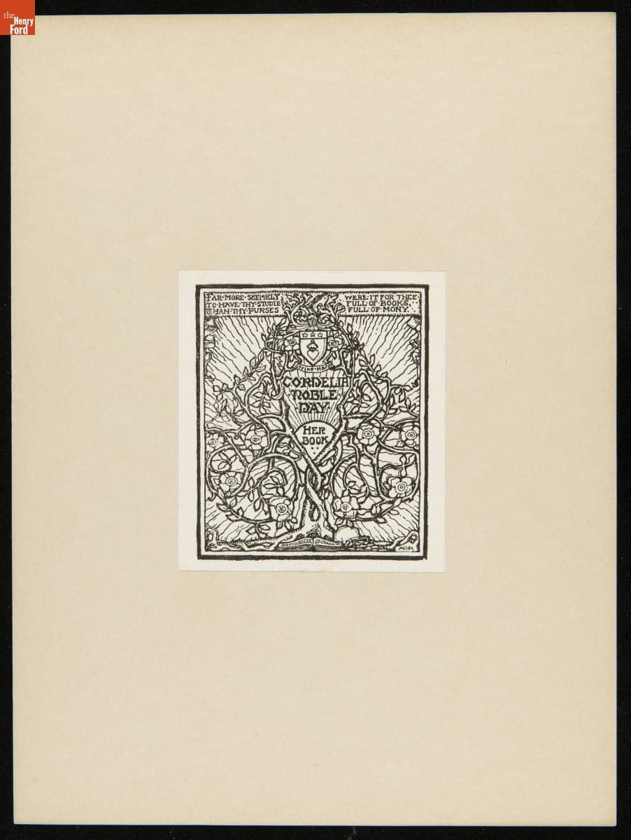 Bookplate of Cordelia Noble Day of New Orleans, Louisiana, circa 1914