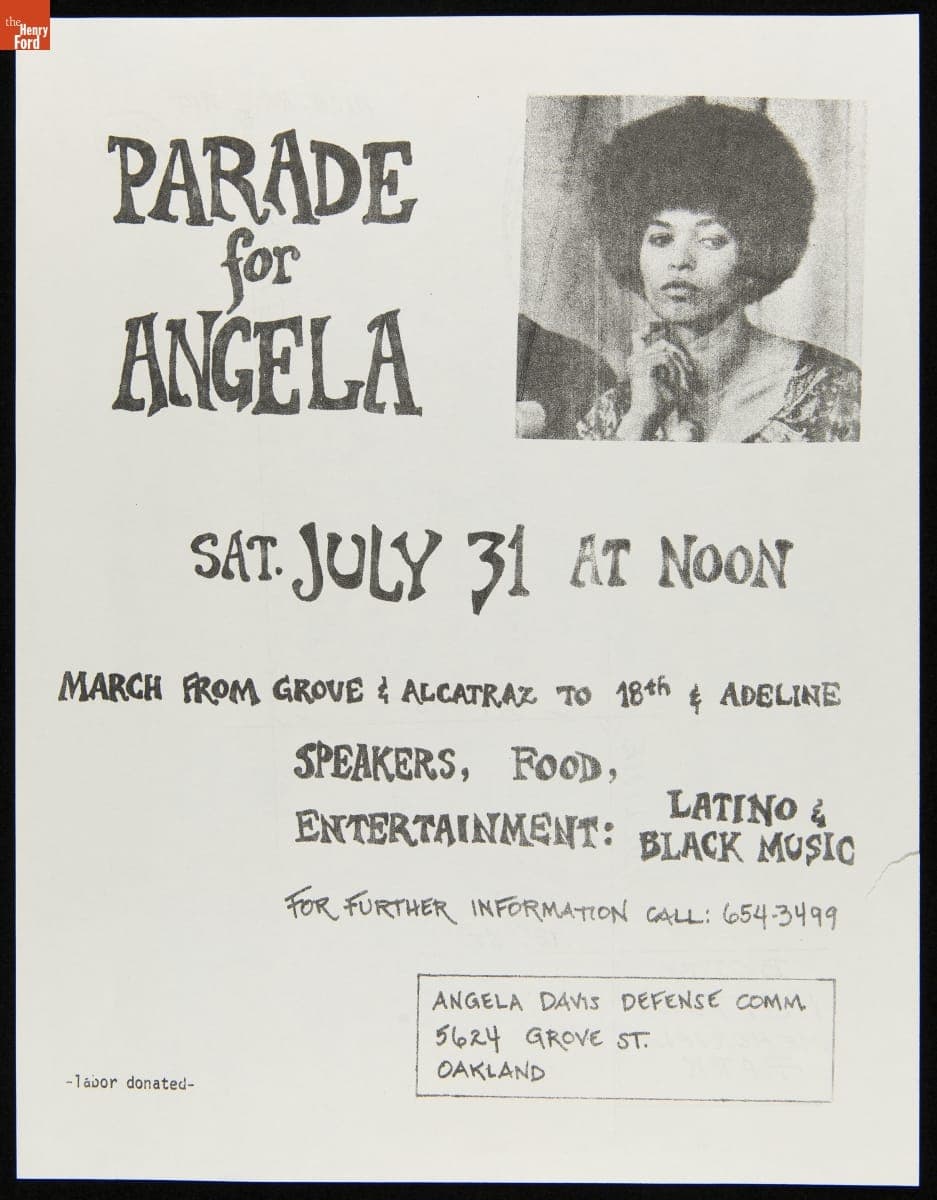 Flier, "Parade for Angela," July 31, 1971