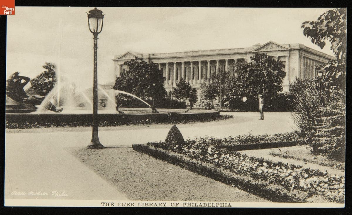 Postcard, "The Free Library of Philadelphia," circa 1930