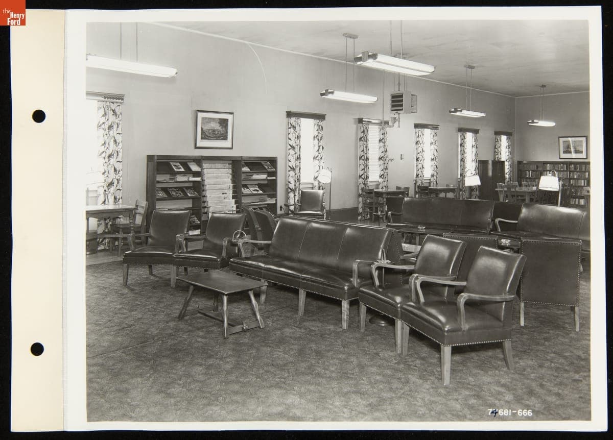 Library in the Navy Barracks at the Navy Service School, Ford Rouge Plant, Dearborn, Michigan, 1941-1945