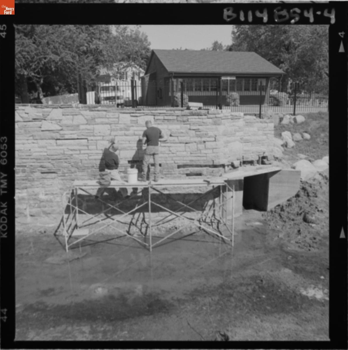 Restoration Work on the Ackley Covered Bridge in Greenfield Village, September 2000