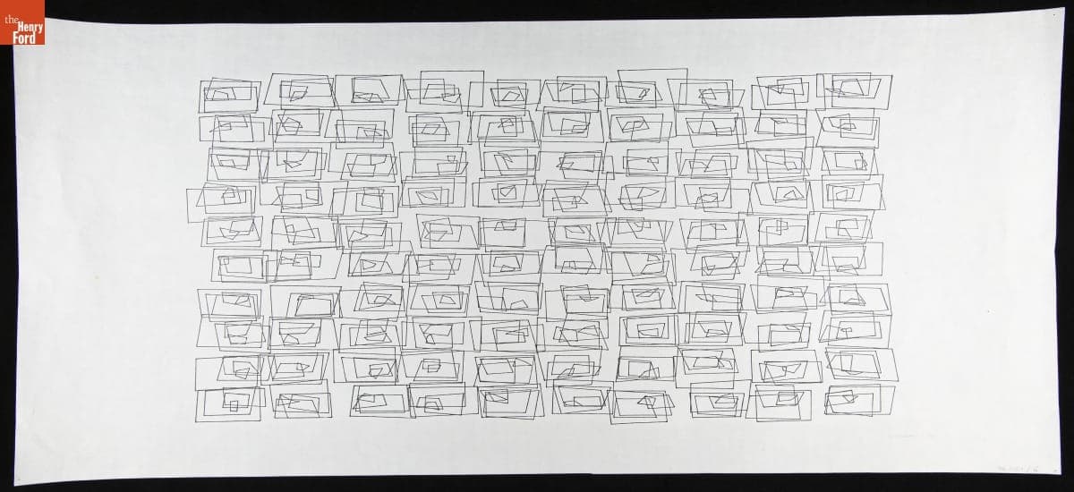 Pen and Ink Drawing by Vera Molnar